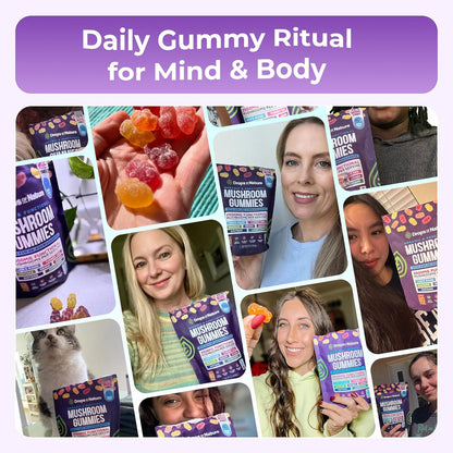 Mushroom Gummies - Immune Defense, Boosts Cognitive Performance, Vegan, Low Carb